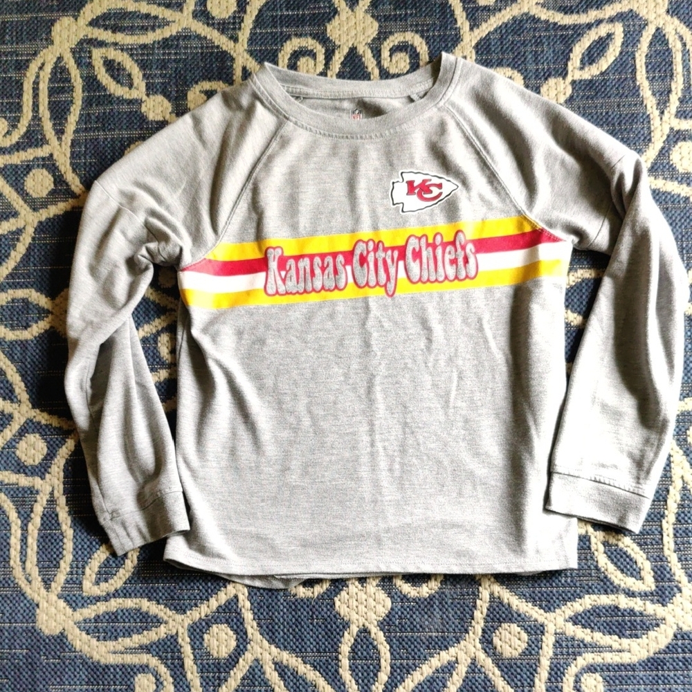 NFL Kansas City Chiefs Kids Gray Long Sleeve Tee